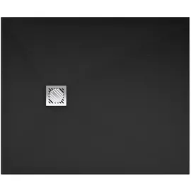 doporro Duschwanne Duschtasse aus Mineralguss DIN-Anschlüsse mit Ablaufgarnitur Geoma09, Rechteckig, Mineralguss Rechteckig | 100 cm x 3 cm x 120 cm