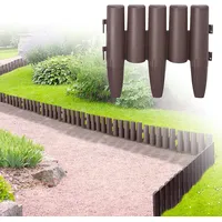 SAILUN Rasenkante Holzoptik 11,2m Kunststoff Holzoptik Beeteinfassung Gartenumrandung Polypropylen Mähkante Blumenpalisade Deko Beetumrandung 1 Element (LxH) 28x24cm