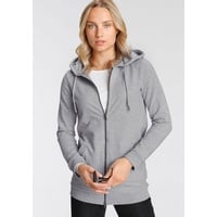 Flashlights Sweatjacke, in langer Form mit Zipper, grau