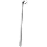 Lantelme Schuhlöffel 72 cm Schuhanzieher mit Lederband Schuhanziehilfe Xxl Lang Stabil, Edelstahl robust und sehr stabil silberfarben