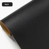 Lederreparatur- und Restaurationsset Selbstklebend Sofa Autositze Handtaschen Jacken - LEATHERPATCH Schwarz - Schwarz