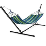 Costway - Haengemattengestell Haengemattenstaender Haengemattenhalter Metall schwarz nur Gestell, ohne Haengematte 325x100x106cm