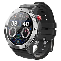 findtime Militär Smartwatch Herren Gesundheitsuhr Pulsuhr Wasserdicht Whatsapp Funktion Uhr Sportuhr Tactical Watch mit Blutdruckmessung 1,85" IP68