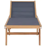 vidaXL Sonnenliege 206 x 60 x 35 cm braun/grau klappbar inkl. Rollen