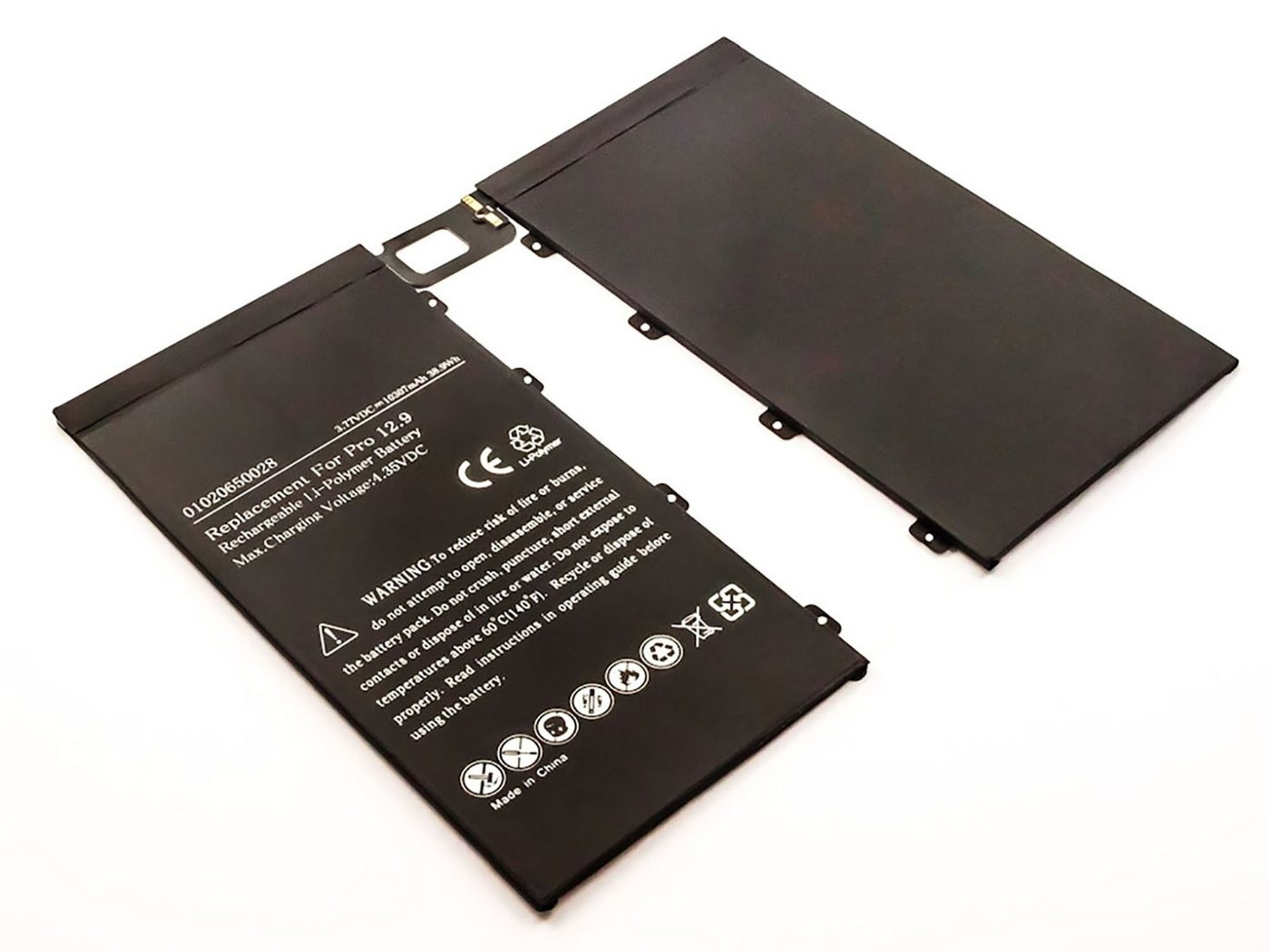 MobiloTec Akku kompatibel mit Apple iPad Pro A1577 Akku Akku 10300 mAh (1 St) schwarz