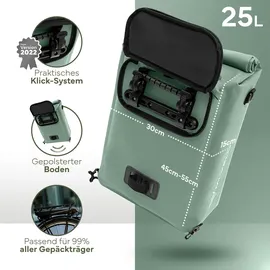 MIVELO 3in1 Fahrradtasche Rucksack Gepäckträgertasche wasserdicht mint