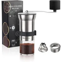 ERWEY Kaffeemühle Manuell Kegelmahlwerk,coffee grinder mit Verstellbarer Mahlgrad, espressomühle handkaffeemühle,mahlwerk kaffee aus Edelstahl