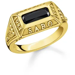 Thomas Sabo TR2243-966-11 College-Ring Schwarzer Stein Goldfarben, 62/19,7