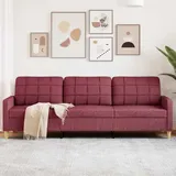 vidaXL 3-Sitzer-Sofa Weinrot 210 cm Stoff