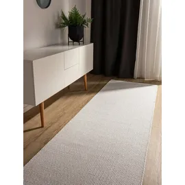 benuta basic Ron Handwebteppich 80 x 300 cm Weiß