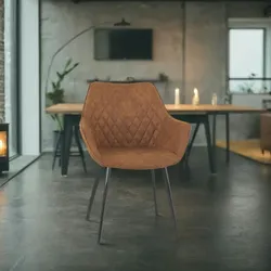 Kadima Design Esszimmerstuhl Braun Mikrofaser  bth 61x63x80cm  Gepolsterte Armlehnen  Robust & Pflegeleicht  Polsterstuhl Zeitlos