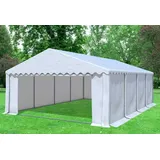 Partyzelt Pavillon 5x8m Weiss PVC inkl.Seitenwände Festzelt wasserdicht Bierzelt