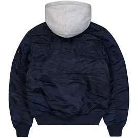 Alpha Industries MA-1 Zip Hood Back EMB blau M