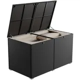 Juskys Auflagenbox, Schwarz, Kunststoff, 145x80x83 cm, Aufbewahrung & Schutzhüllen, Gartenboxen