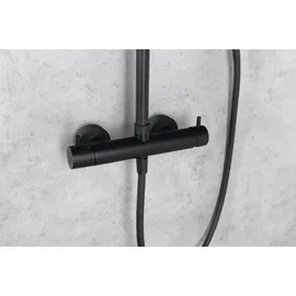 Sapho MIA Duschsäule mit Armatur, rund, schwarz matt