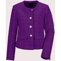 Madeleine Eleganter Tweed-Kurzblazer mit Metallknöpfen in lavendellila | Gr.: 40