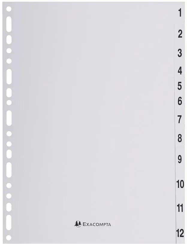 Exacompta Trennelement - 12 Teile - vorgedruckt: 1-12