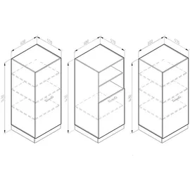 Vicco Küchenblock R-Line, Weiß Landhaus/Weiß, 180 cm ohne Arbeitsplatte