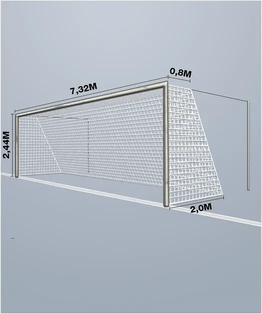 Cawila Tornetz 7,50x2,50m | Tiefe 0,8x2,0m | Maschenweite 5cm | Stärke 4mm | weiß