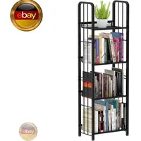 Leiterregal, Bücherregal mit 4 Ebenen, Freistehendes Regal, Büroregal, S