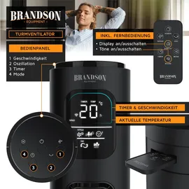 Brandson DC Turmventilator mit Fernbedienung Schwarz