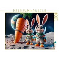 Calvendo Puzzle Kaninchenabenteuer auf dem Mond 1000 Teile Lege-Größe