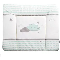Wickelauflage ROBA "Happy Cloud", blau (blau, weiß, grau), B:85cm L:75cm, Baumwolle, Polyester, Wickelauflagen