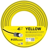 Cellfast YELLOW Gartenschlauch, Leicht, Strapazierfähig, 4-lagig, Haltbare Kreuzgeflecht, UV und Algenfest, Verwindungsfestigkeit, REACH-Technologie, 20 bar, -10/+50° Verschluss: 1/2", 20m