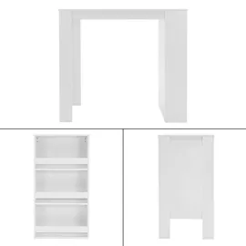 ML-Design Bartisch 117 x 106 x 57 cm Weiß
