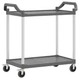 vidaXL Rollwagen mit 2 Etagen Grau 99x50x97 cm Aluminium