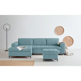 OTTO products Eckcouch Polyester L-Form 2-Sitzer Blau