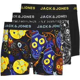 JACK & JONES Sugar Skull Boxershorts Black / Blazing Yellow L 3er Pack
