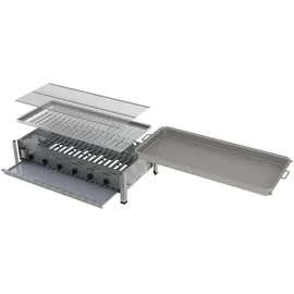 ChattenGlut Gasbräter 6-flammig 1140 x 530 x 270 cm Edelstahl inkl. Rost und Pfanne