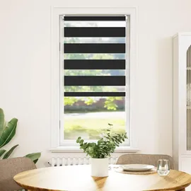 vidaXL Doppelrollo Seitenzug 80 x 150 cm schwarz