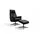 KAWOLA Relaxsessel JOSIANE Polyester 78 x 107 x 78 cm schwarz mit Hocker