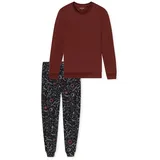 SCHIESSER Pyjama Family Dunkelblau / Bordeaux XL
