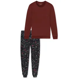 SCHIESSER Pyjama Family Dunkelblau / Bordeaux XL