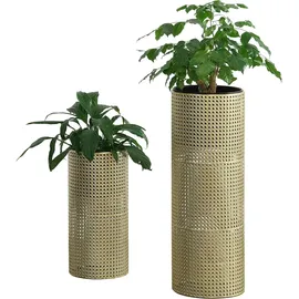 [en.casa] Blumenständer Lüttich 2er Set 60 x 30 cm Schwarz