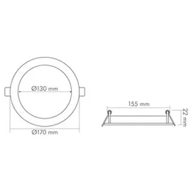 Nobile 1571301047 LED-Einbaupanel dimmbar Aluminium