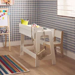 Weißer Schreibtisch mit Stuhl für Kinder - Tobias