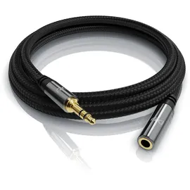 Primewire Klinkenkabel 3,5 mm Aux - Audio Verbindungskabel / Kupplung mit Nylonmantel - 3m