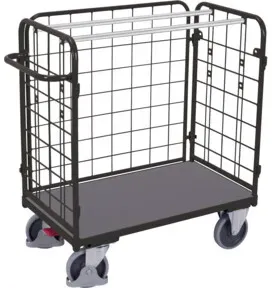 Cordes Paket-Dreiwandwagen niedrig RAL 7016