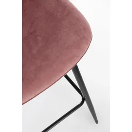 BIZZOTTO Barhocker New Irelia aus Samt, modern mit Fußstütze, rosa, 2er-Set, Metallgestell schwarz