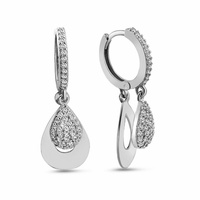 dKeniz Ohrhänger 925/- Sterling Silber Eleganz Ohrring«, 62327926-0 Silber + weiß 3 Cm Glänzend