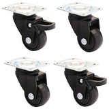 Wagner System WAGNER Design - 3C Lenkrollen / 25 mm, 2 mit Bremse, schwarz, 4 Stk.)