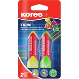 Kores Trino: Radiergummi dreieckig - Farbmix - 2er-Pack