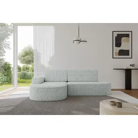 altdecor Eckcouch Samt mit Schlaffunktion und Bettkasten 2-Sitzer Grün