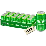 VELTINS Helles Lager – Mild & Süffig – 18 x 0,33 l Dosenbier (EINWEG) – Helles Bier mit moderner Leichtigkeit – 5 % vol. Alkohol – Brautradition in neuem Design