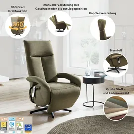 sit&more TV-Sessel Emely Polyester 74 x 112 x 82 cm Grau elektrisch, drehbar