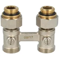 Tecuro - Hahnblock-Verschraubung für 2-Rohrbetrieb, 50 mm, Durchgangsform
